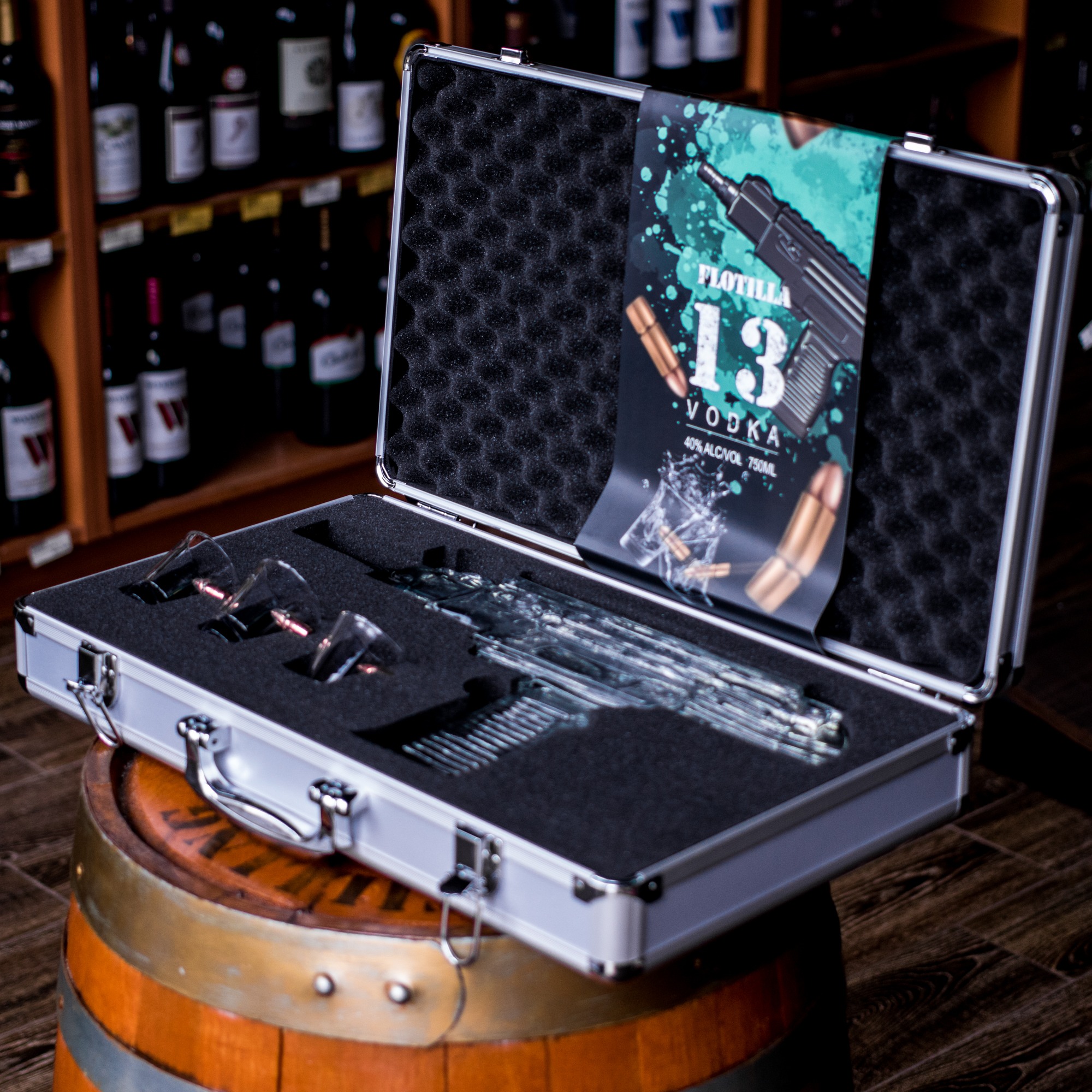 Flotilla 13 | Vodka| Uzi Gift Set - 750 ML